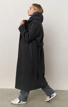 YAYA - Long Belted Coat - Charcoal