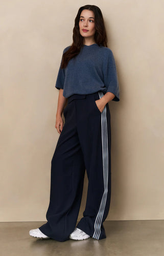YAYA - Side Stripe Trousers - Navy