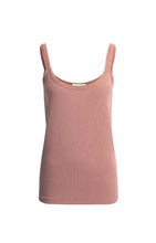 YAYA - Ribbed Singlet with Mesh Detail - Burlwood Pink