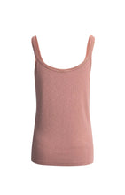 YAYA - Ribbed Singlet with Mesh Detail - Burlwood Pink
