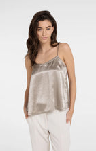 YAYA - Satin Singlet with Sheer Detail - Crockery Brown