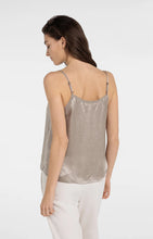YAYA - Satin Singlet with Sheer Detail - Crockery Brown