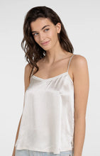 YAYA - Satin Singlet with Sheer Detail - Creme Beige