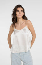 YAYA - Satin Singlet with Sheer Detail - Creme Beige