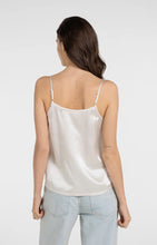 YAYA - Satin Singlet with Sheer Detail - Creme Beige