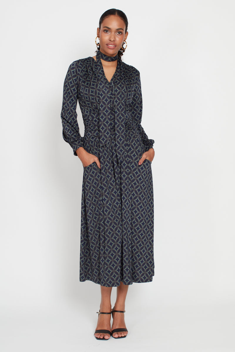 Onjenu - Sharon Midi Dress - Green Geo