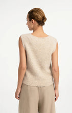 YAYA - Soft Knit Sweater Deep V-Neck - Light Beige Melange