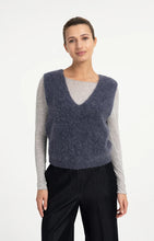 YAYA - Soft Knit Sweater with deep V-Neck - Odyssey Grey Melange