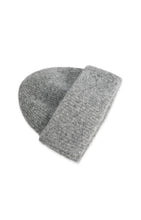 YAYA - Soft Knitted Beanie with Turned Cuff - Medium Grey Melange