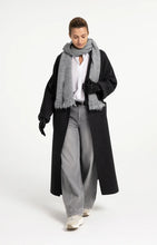 YAYA - Soft Scarf with Fringed Edges - Medium Grey Melange