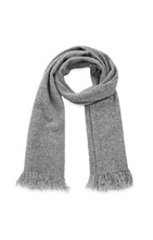 YAYA - Soft Scarf with Fringed Edges - Medium Grey Melange