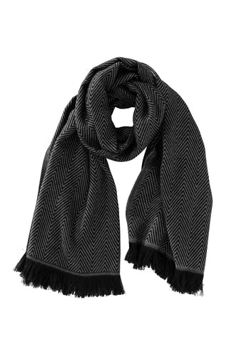 YAYA - Woven Zig Zag Scarf - Black