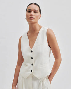 Second Female - Lino Waistcoat - Antique White