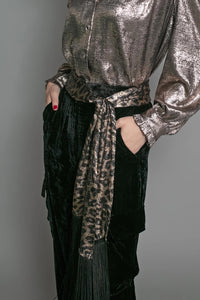 Nooki Stevie Lame Scarf - Gold Leo