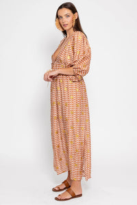 Sundress - Evelyn Arizona White & Brown with  Sun Glitter dress