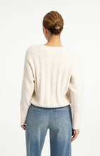 YAYA - Sweater with Batwing Sleeve and Drawcord - Off White Melange