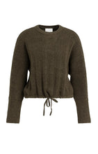 YAYA - Sweater with Batwing Sleeves and Drawcord - Slate Black Brown Melange