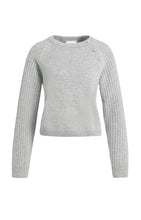 YAYA  - Sweater with Ribbed Sleeves - Grey Melange