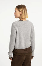 YAYA  - Sweater with Ribbed Sleeves - Grey Melange