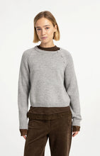 YAYA  - Sweater with Ribbed Sleeves - Grey Melange