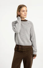 YAYA  - Sweater with Ribbed Sleeves - Grey Melange