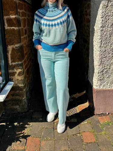 One Collective - Tana Argyle Jumper - Teal