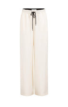YAYA - Contrast Wide Leg Trousers - Cloud Creme White