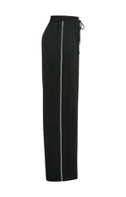 YAYA - Contrast Wide Leg Trousers - Black