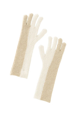 YAYA - Two-tone Gloves - Beige
