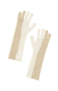 YAYA - Two-tone Gloves - Beige