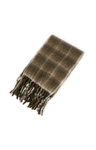 YAYA - Woven Checked Scarf with Fringes - Slate Black Brown Dessin