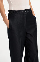 YAYA - Woven Trousers with Belt - Cat Black