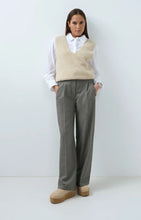 YAYA - Woven Wide Leg Check Trousers - Hole Black Dessin