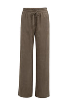YAYA - Woven Wide Leg Trousers - Washed Brown