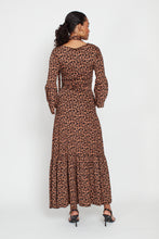 Yana Maxi Dress - Small Leopard Brown