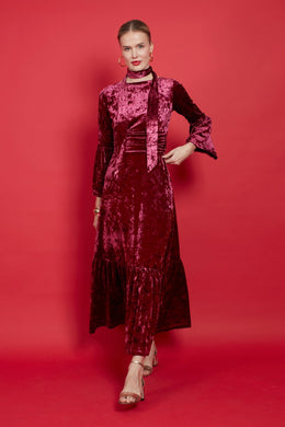 Onjenu - Yana Maxi Dress - Bordeaux Velvet