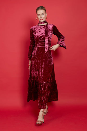Onjenu - Yana Maxi Dress - Bordeaux Velvet