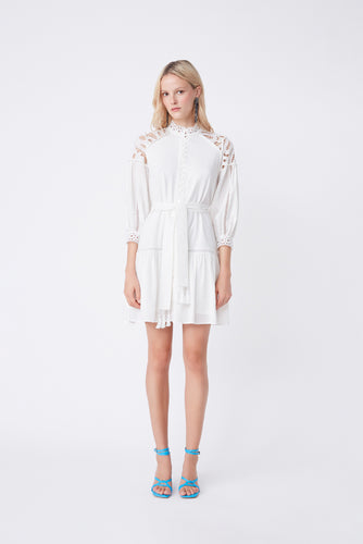 Suncoo Chama Short Cotton Dress - White