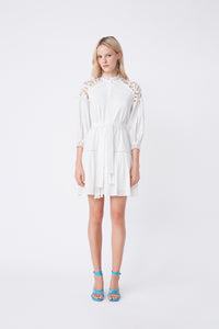 Suncoo Chama Short Cotton Dress - White