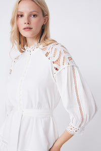 Suncoo Chama Short Cotton Dress - White