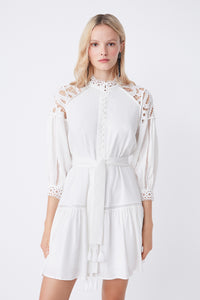 Suncoo Chama Short Cotton Dress - White