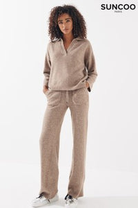 Suncoo Patcho Taupe Knitted Sweater