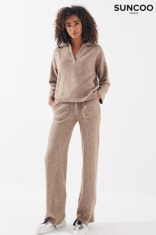 Suncoo Patcho Taupe Knitted Sweater