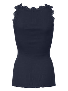Rosemunde Navy Lace Silk Top