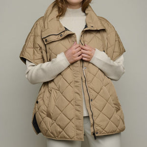 RINO & PELLE ALANE QUILTED CAPE CAMEL