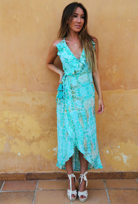 aqua metallic faux wrap dress AQUA Metallic Faux Wrap Dress Black/silver 4 Aqua Women's Metallic Mini Dress