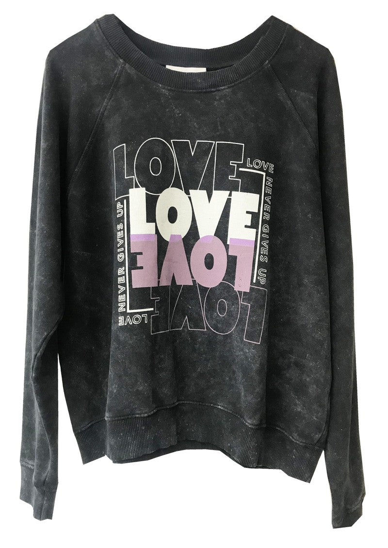Berenice Love Slogan Sweater In Carbon