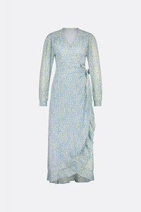 Fabienne Chapot Natasja  Frill Dress-Cream White/Riad Blue