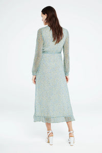 Fabienne Chapot Natasja  Frill Dress-Cream White/Riad Blue