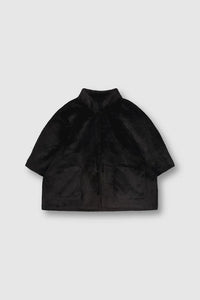 RINO & PELLE DEWI FAUX FUR CAPE BLACK